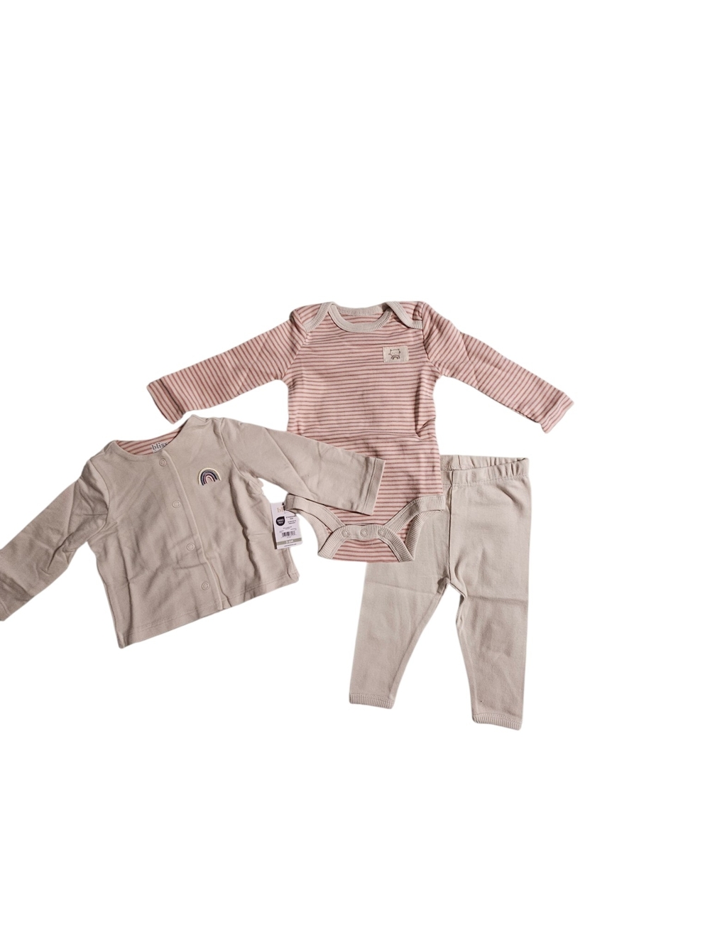 Bliss Pink Stripe & Cream 3-Piece Infant Set